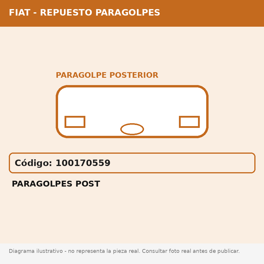 Paragolpes Post (Fiat) - Cod. 100170559