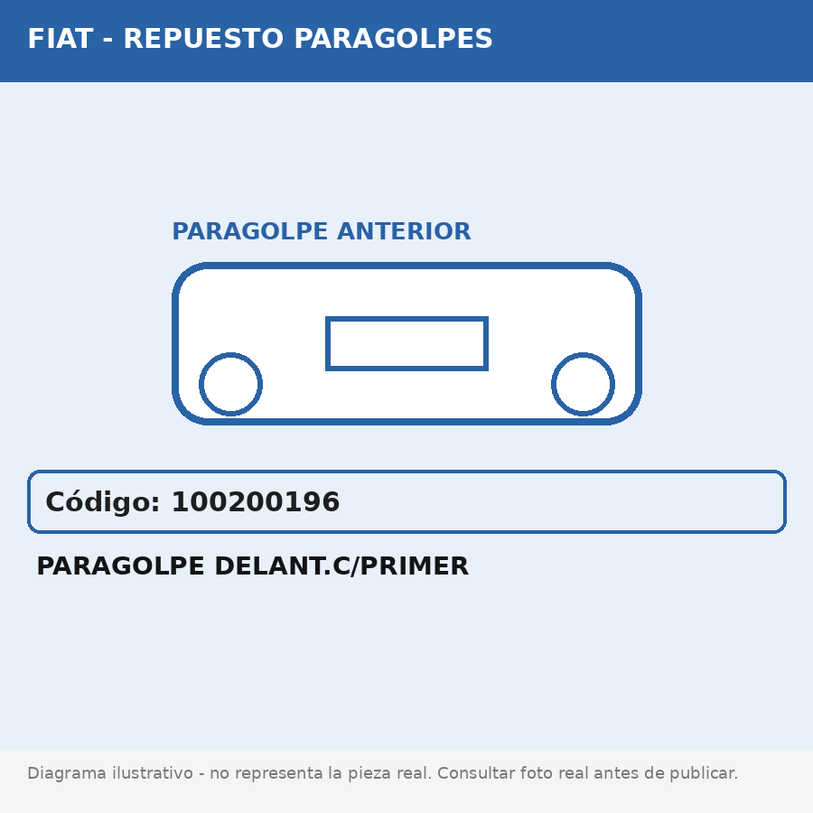 Paragolpe Delant.C/Primer (Fiat) - Cod. 100200196