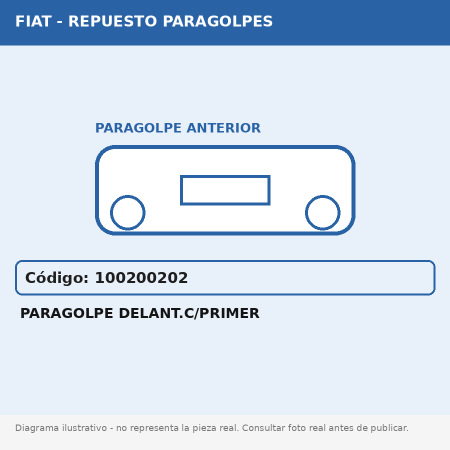 Paragolpe Delant.C/Primer (Fiat) - Cod. 100200202