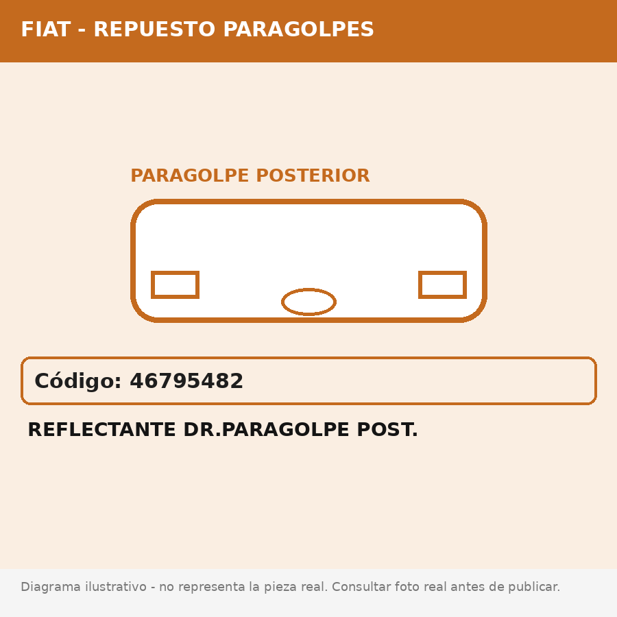 Reflectante Dr.Paragolpe Post. (Fiat) - Cod. 46795482