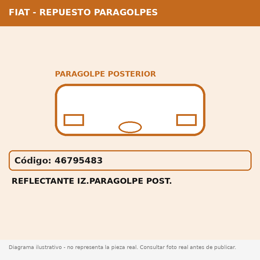 Reflectante Iz.Paragolpe Post. (Fiat) - Cod. 46795483