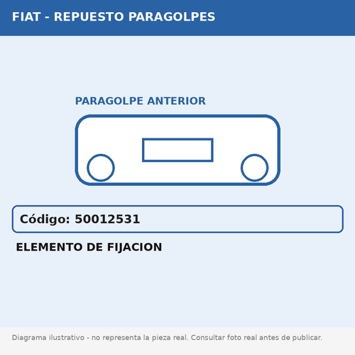 Elemento De Fijacion (Fiat) - Cod. 50012531