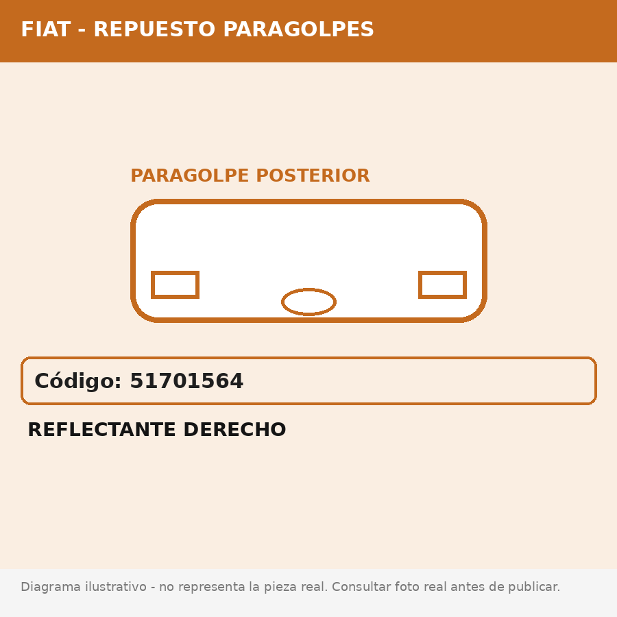 Reflectante Derecho (Fiat) - Cod. 51701564
