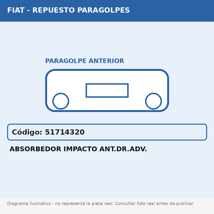 Absorbedor Impacto Ant.Dr.Adv. (Fiat) - Cod. 51714320