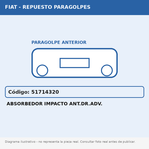 Absorbedor Impacto Ant.Dr.Adv. (Fiat) - Cod. 51714320