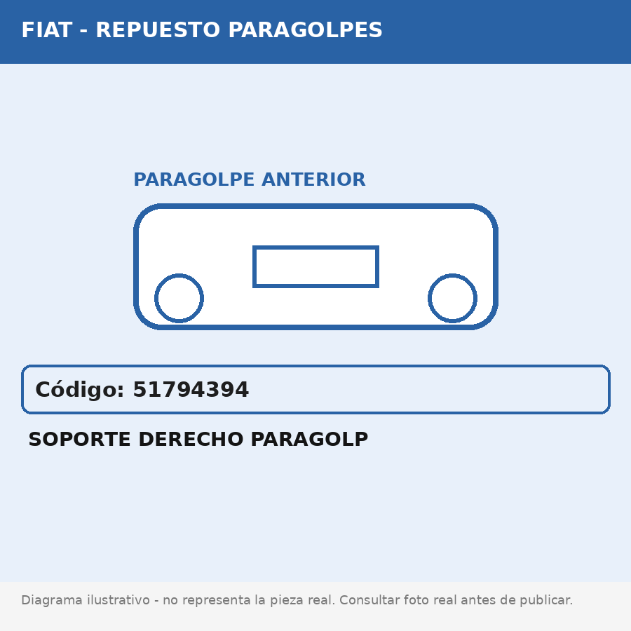 Soporte Derecho Paragolp (Fiat) - Cod. 51794394