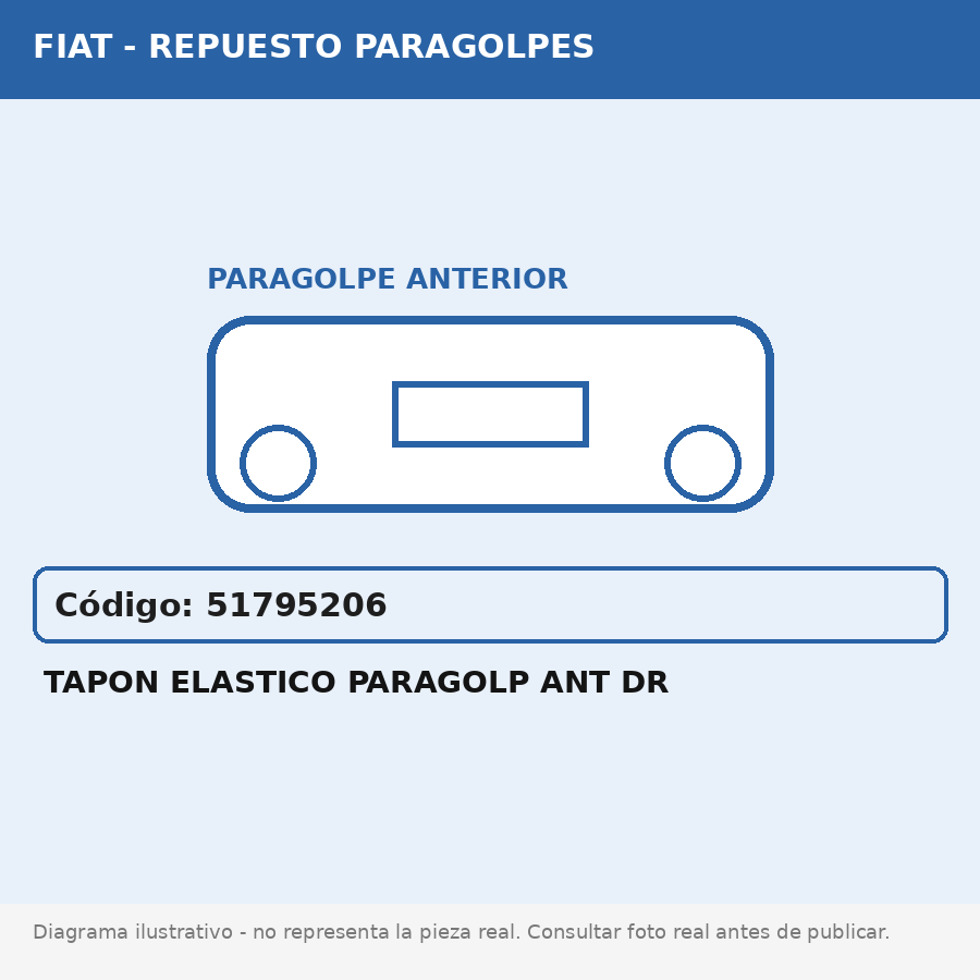 Tapon Elastico Paragolp Ant Dr (Fiat) - Cod. 51795206